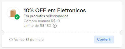 10% OFF em Eletronicos